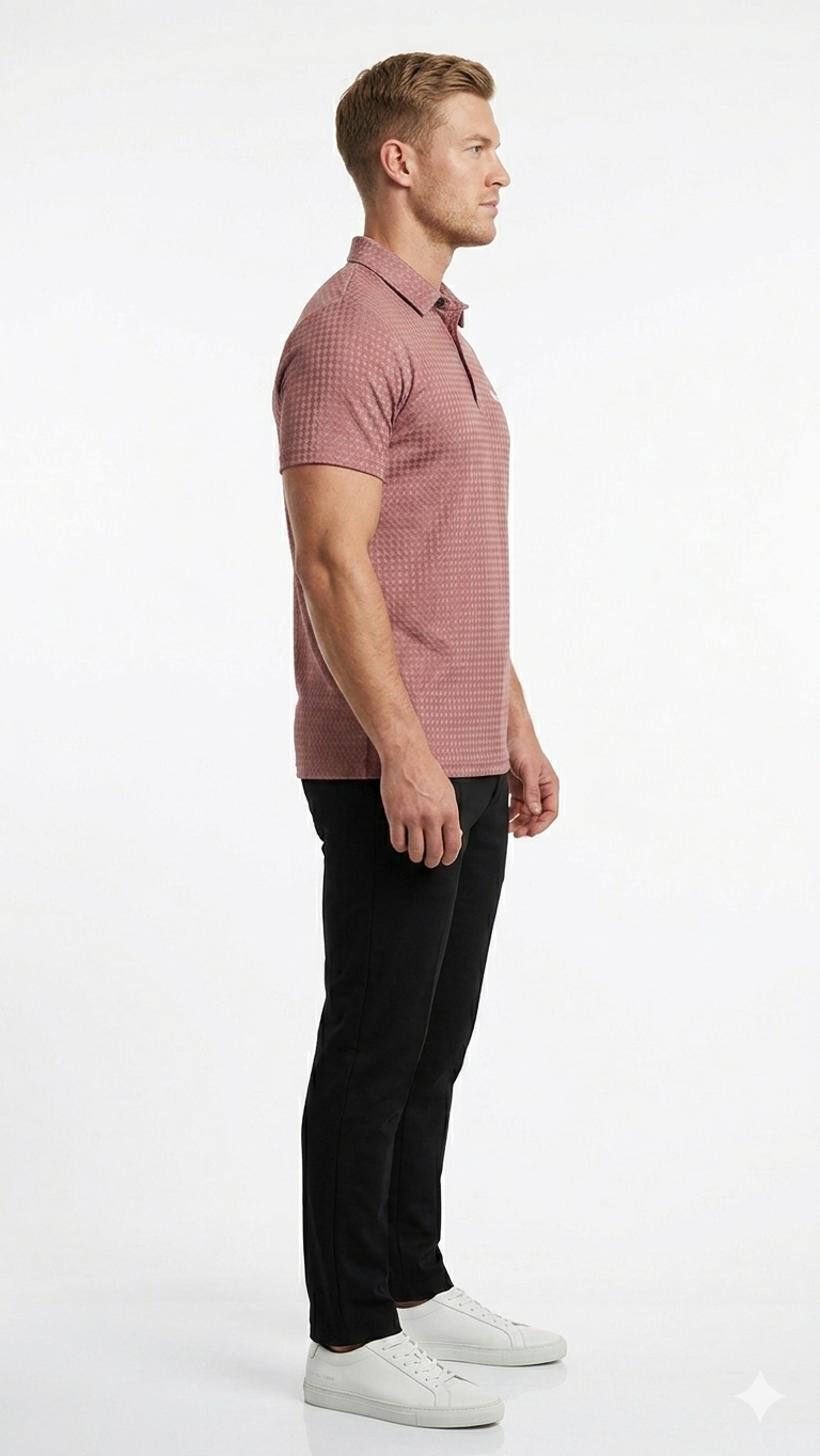 NexWear Textured Polo Shirt - Dusty Rose