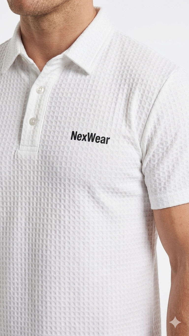 NexWear Textured Polo Shirt - White