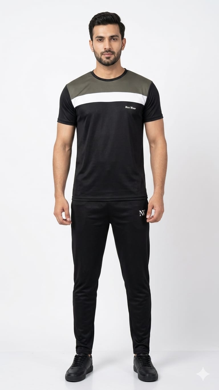 NexWear PrimeFlex Tracksuit - Black & Olive