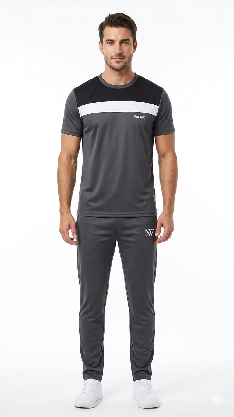 NexWear PrimeFlex Tracksuit - Grey & Black