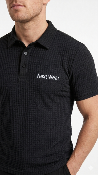 NexWear Textured Polo Shirt - Black