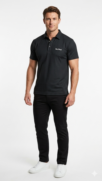 NexWear Textured Polo Shirt - Black