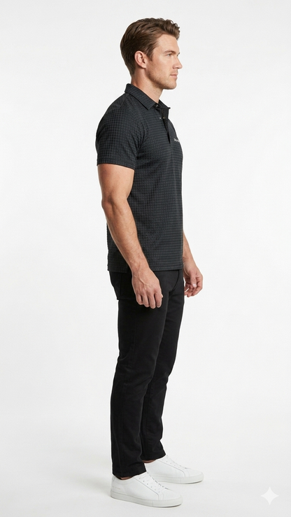 NexWear Textured Polo Shirt - Black