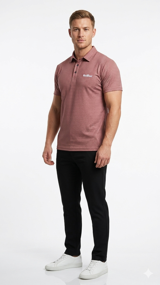 NexWear Textured Polo Shirt - Dusty Rose