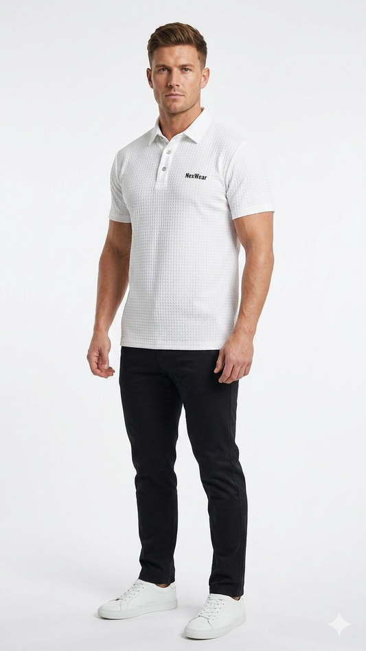 NexWear Textured Polo Shirt - White