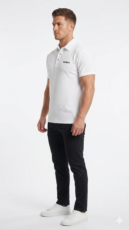 NexWear Textured Polo Shirt - White