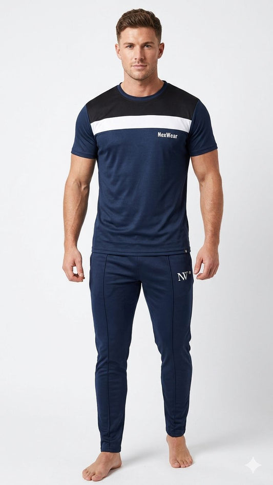 NexWear PrimeFlex Tracksuit - Black & Blue