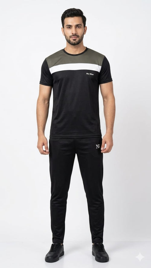 NexWear PrimeFlex Tracksuit - Black & Olive