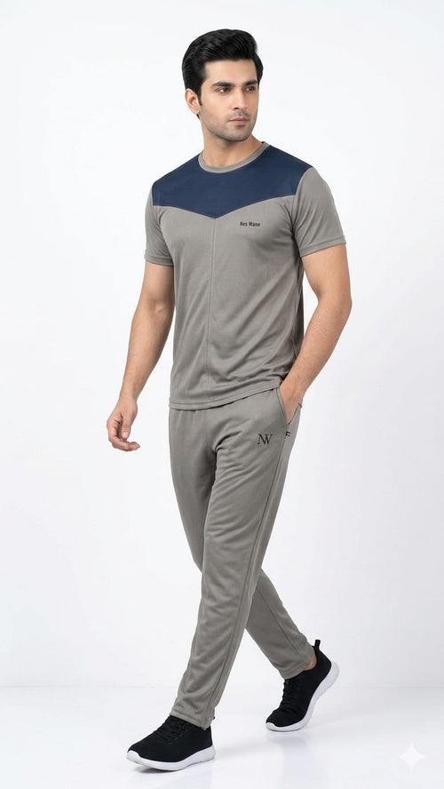 NexWear Vortex Tracksuit - Coffee & Blue