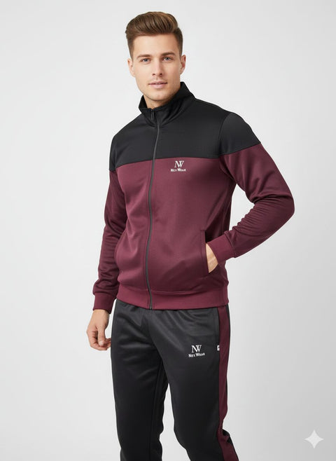 Crimson Shadow - Premium Fleece Winter Tracksuit