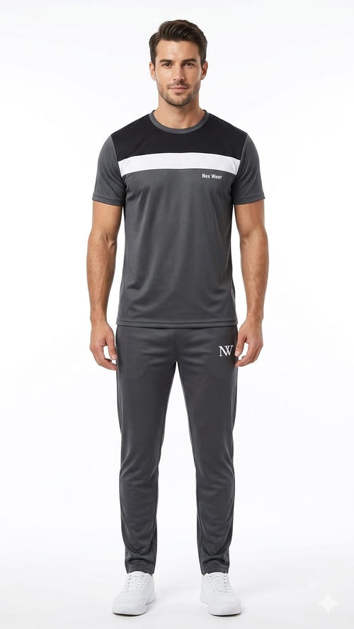 NexWear PrimeFlex Tracksuit - Grey & Black