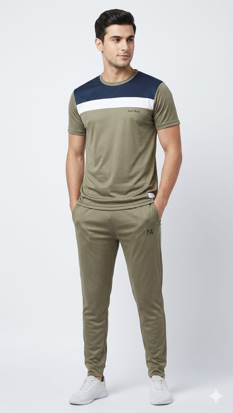 NexWear PrimeFlex Tracksuit - Olive & Blue
